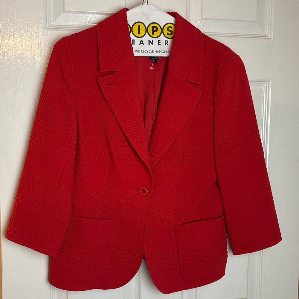Worth beautiful fabric red blazer for dress up or down